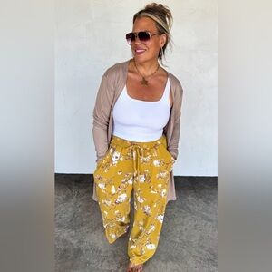 Blakeley Haddie Floral Wide Leg Pants in Mustard